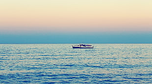 white and blue boat on body of water, sea, boat, ship, sailing ship
