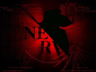 black and red digital wallpaper, Nerv, red, Neon Genesis Evangelion, anime