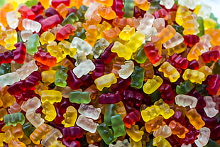 gummy bear lot, sweets, food, gummy bears