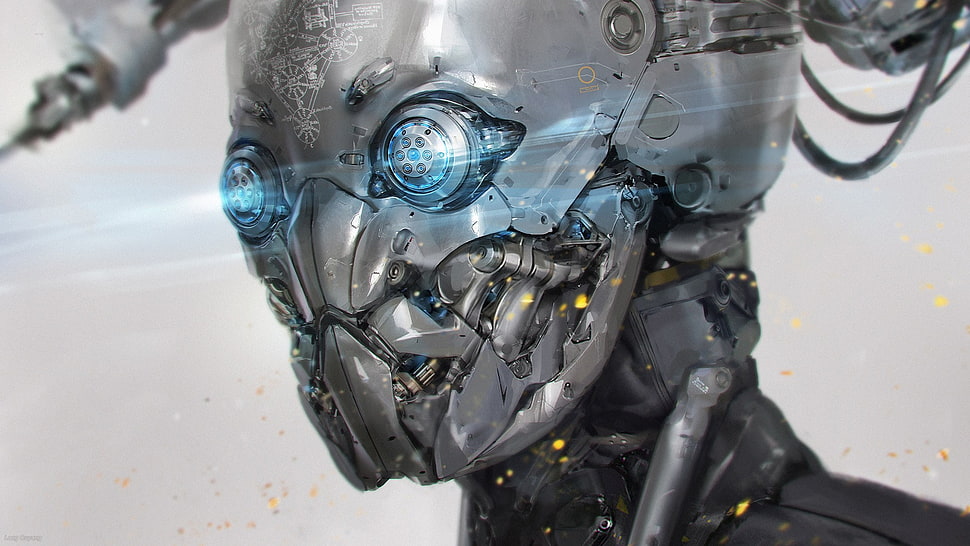 shallow focus of silver robot HD wallpaper