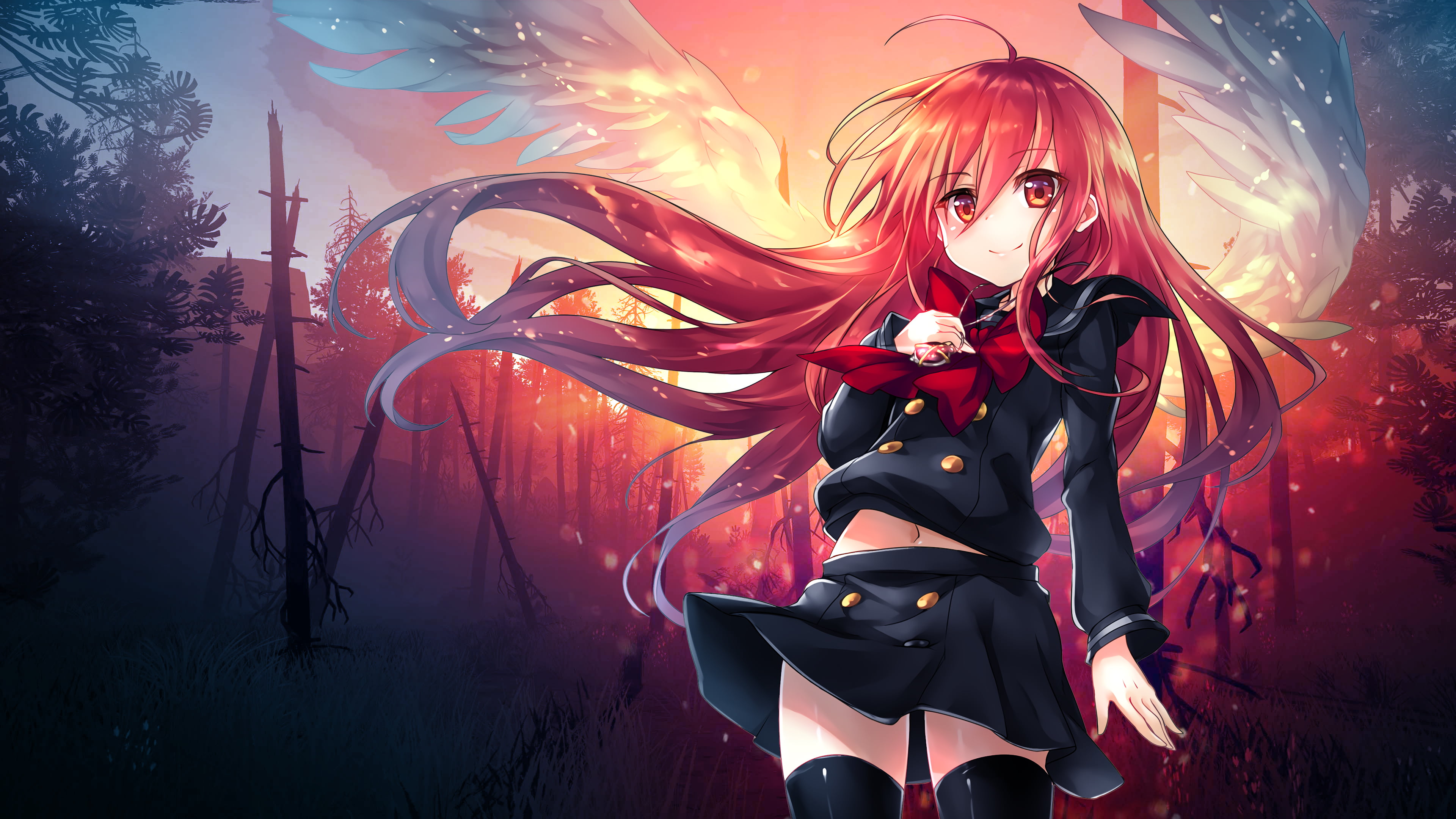 red haired female anime character wallpaper