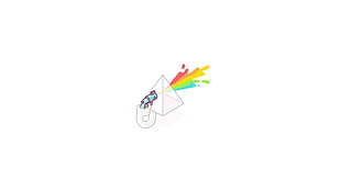 white and yellow triangle illustration, illustration, white background, water guns, prism