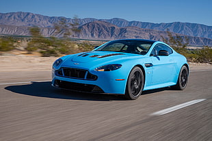 blue Aston Martin Vanquish coupe, car, luxury cars, Aston Martin HD wallpaper