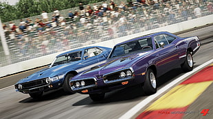 purple and blue coupes, Forza Motorsport 4, Forza Motorsport, car, video games HD wallpaper