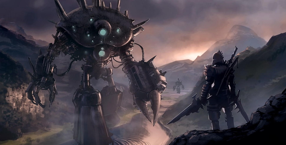 Alien character illustration HD wallpaper