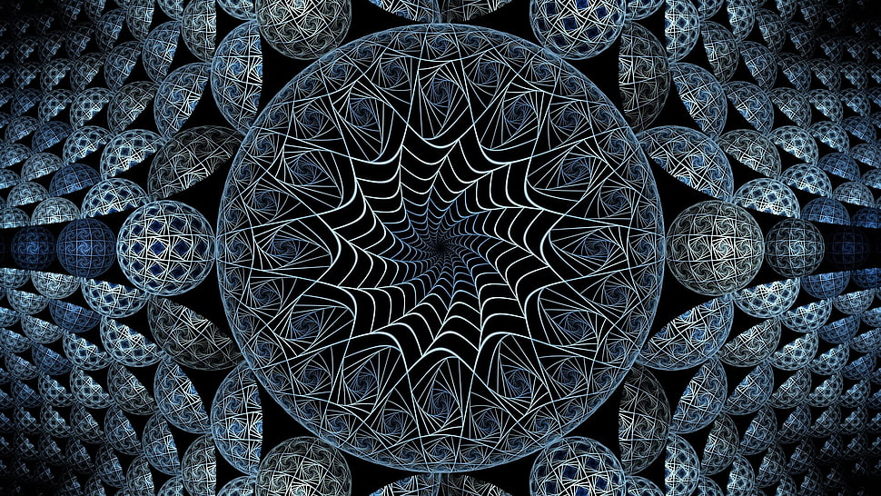 blue and gray spiral illusion graphic wallpaper HD wallpaper