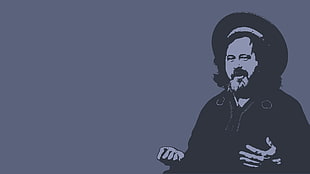 man wearing black top and cap sketch, GNU, Linux, Richard Stallman, emacs HD wallpaper