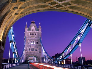 brown and blue suspension bridge wallpaper, architecture, bridge, London, England
