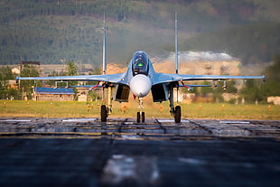 gray fighter jet, sukhoi Su-30, military aircraft