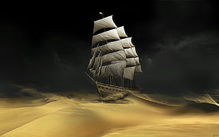 white sailboat illustration