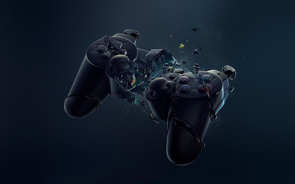 black game controller HD wallpaper
