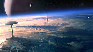 outerspace digital wallpaper, space