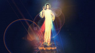 Jesus Christ digital wallpaper, Jesus Christ, lights, Christianity, God