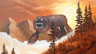 brown monster illustration