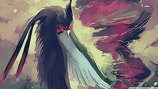 swellow doing gust attack illustration from pokemon