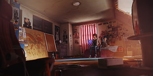 brown wooden cabinet with mirror, Life Is Strange, Max Caulfield, Chloe Price