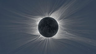 solar eclipse, solar eclipse, planet, space, space art HD wallpaper