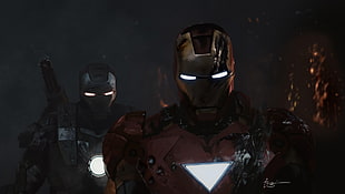 Iron-Man and Warmachine Iron Man 2 movie still, Iron Man HD wallpaper