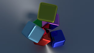assorted cube lot, cube, minimalism, 3D, digital art HD wallpaper