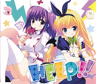 two girl anime characters HD wallpaper