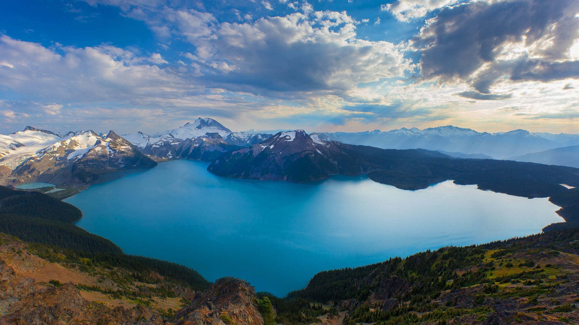 blue body of water, nature, landscape, water, lake