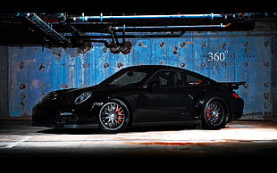 black coupe, car, Porsche