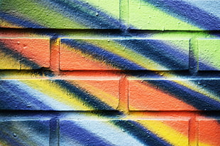 multicolored painted wall, Texture, Wall, Bricks