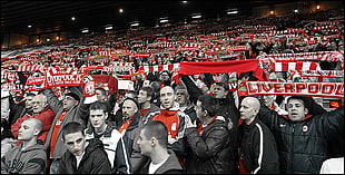 men's black jacket, Liverpool FC, fans HD wallpaper