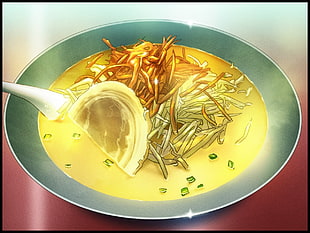 ramen cartoon illustration, food, anime