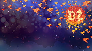 orange origami bird illustration HD wallpaper