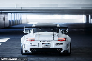 white coupe, Porsche, Porsche 997, Liberty Walk, LB Performance HD wallpaper