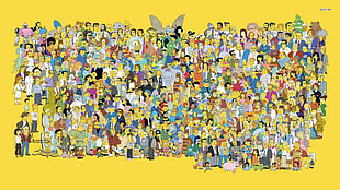 The Simpsons characters poster, The Simpsons, Bart Simpson, Homer Simpson, Marge Simpson HD wallpaper