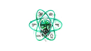 man's face with green star illustration, Breaking Bad, Walter White, minimalism