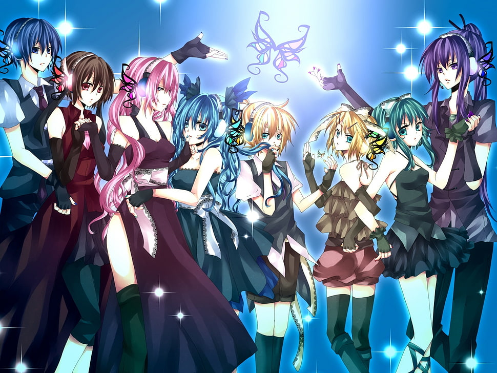 Meiko, Luka, Miku, and Rin HD wallpaper
