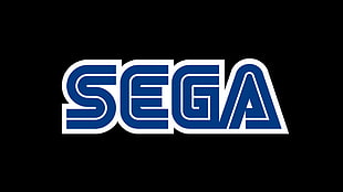 Sega logo, video games, Sega, black background, simple HD wallpaper