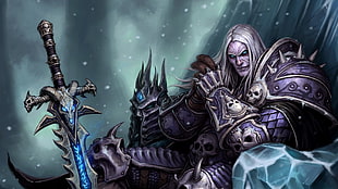 male armor character, Lich King,  World of Warcraft, World of Warcraft: Wrath of the Lich King, Arthas HD wallpaper