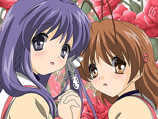 two women anime characters HD wallpaper