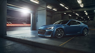 blue coupe, Subaru BRZ STI, race tracks, car, vehicle HD wallpaper