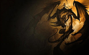 dragon illustration, fantasy art, dragon, witch