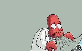 red octopus Futurama digital wallpaper, Zoidberg, Futurama HD wallpaper