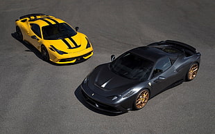 black and yellow die-cast model cars, Novitec, Novitec Rosso, Ferrari 458 Speciale, Ferrari