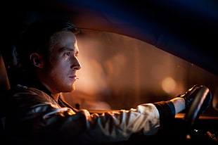 men's brown leather jacket, Ryan Gosling, movies, Drive (movie), Drive