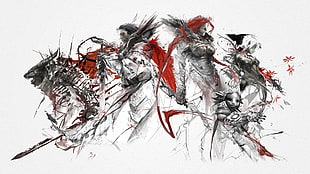 artwork of warriors, Guild Wars 2, artwork