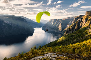 person skydiving, norway HD wallpaper