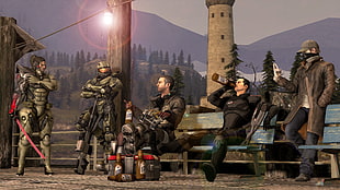 game character poster, Mass Effect, Halo 2, Metal Gear Rising: Revengeance, Watch_Dogs HD wallpaper