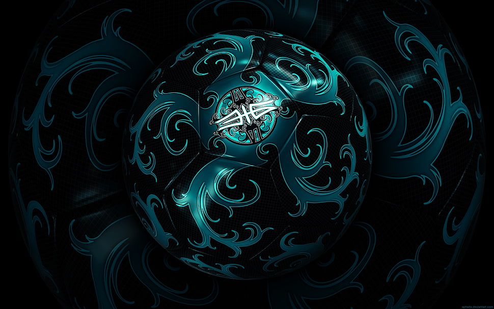teal and white logo illustration HD wallpaper