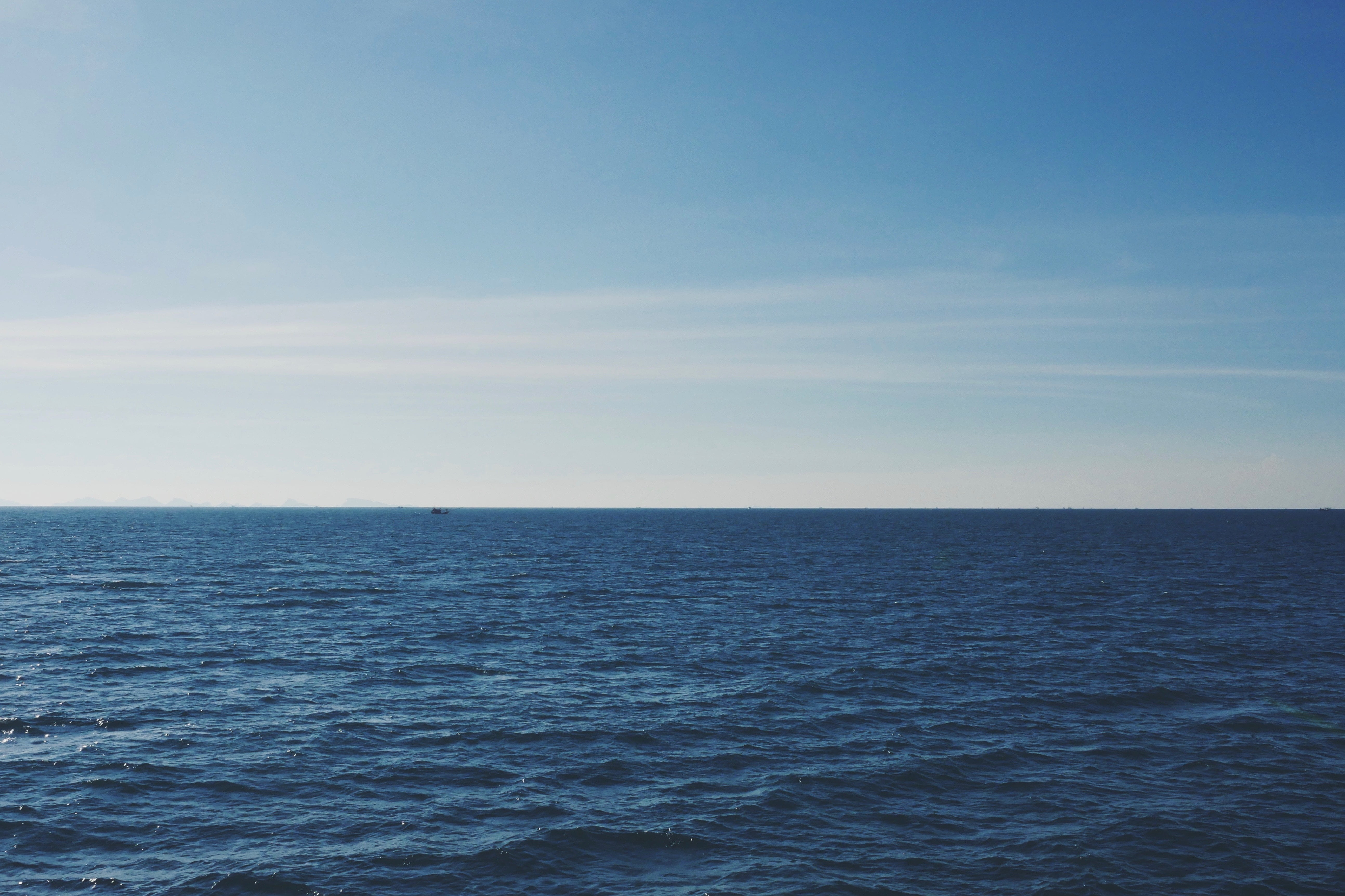 clouds and ocean, Sea, Horizon, Sky