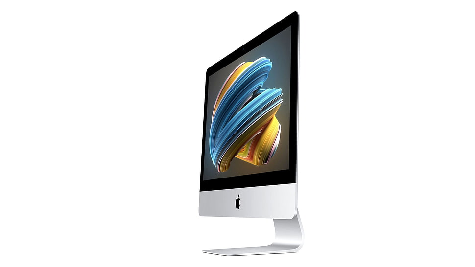 silver iMAc with white background HD wallpaper