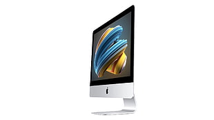 silver iMAc with white background