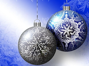 blue and grey baubles wallpaper